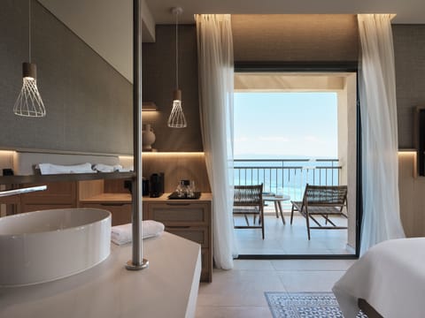 Deluxe Double Room Sea View | Premium bedding, down comforters, memory foam beds, in-room safe