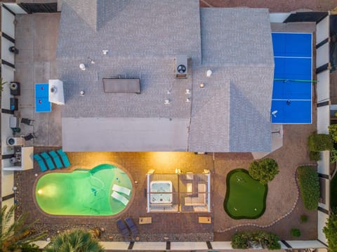A fully loaded backyard with every amenity you could imagine.