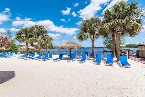 White sand beach.  For resort guests only.