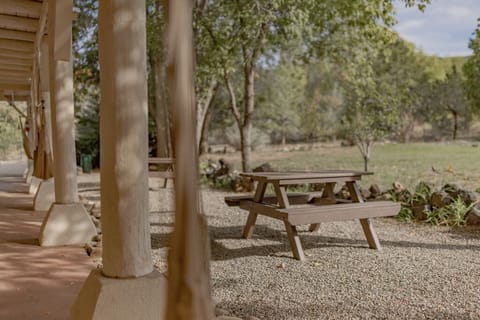 Outdoor seating for picnic.