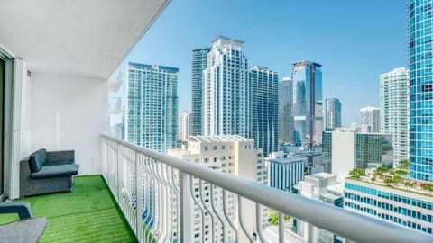 Private balcony with outdoor furniture