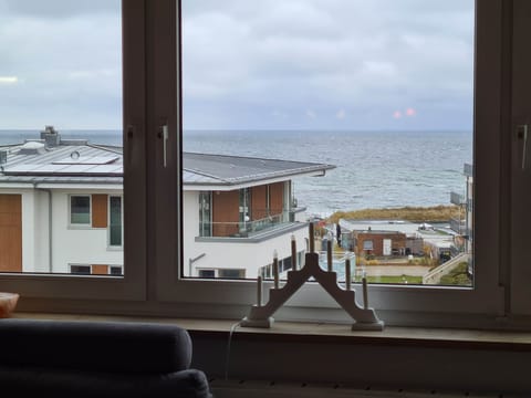 View from the living room across the Baltic Sea to Fehmarn