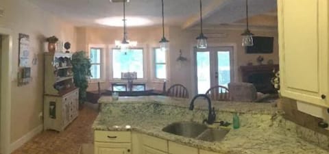 View from kitchen to the dining room
