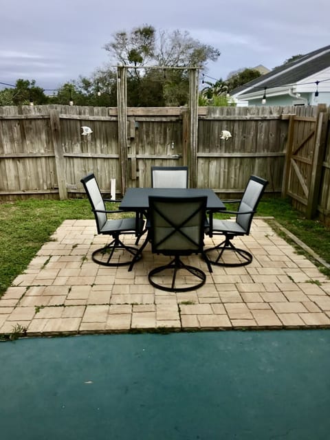 Fully fenced backyard.