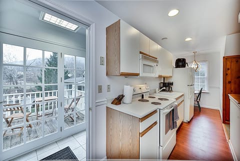 Kitchen with Outdoor Bistro set Overlooking River