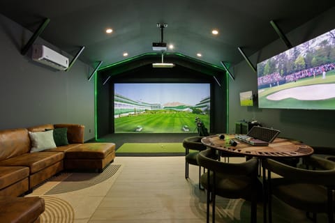 Ready for your enjoyment; Golf simulator and poker room!