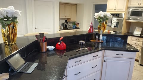 Kitchen Stove and island perfect for entertaining.  