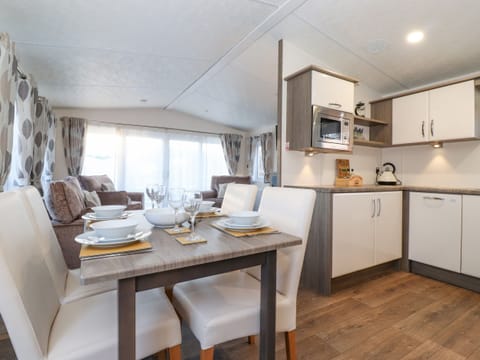 Fridge, dishwasher, electric kettle, toaster