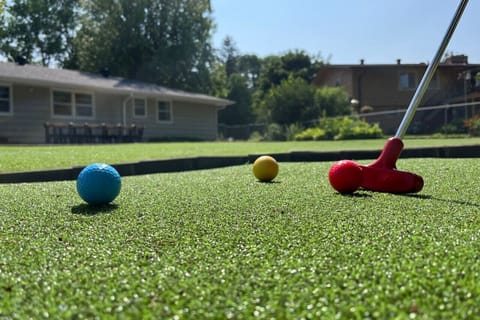 Mini Golf, Cornhole, Spike Ball, and Ladder Ball, all available for backyard gametime!