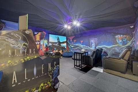 theater and arcade room