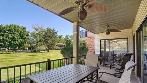 Patio with dining table