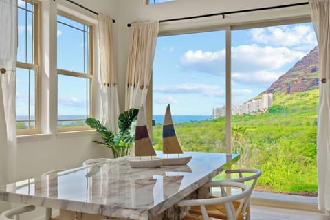 Relax with ocean views from the dining area