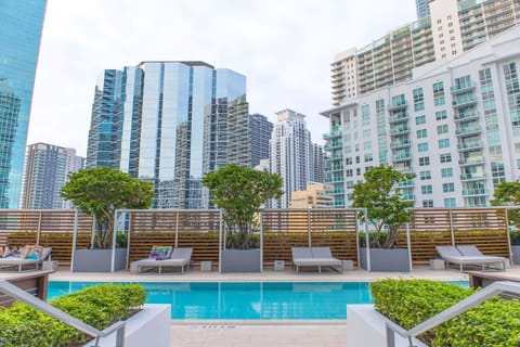 Our pool is a tranquil haven, offering a refreshing respite from the buzz of Brickell Bay.