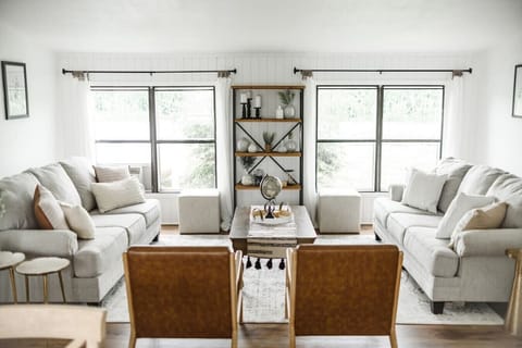 Stylish living room to relax & enjoy the company. The couch on the right is a pull out bed.