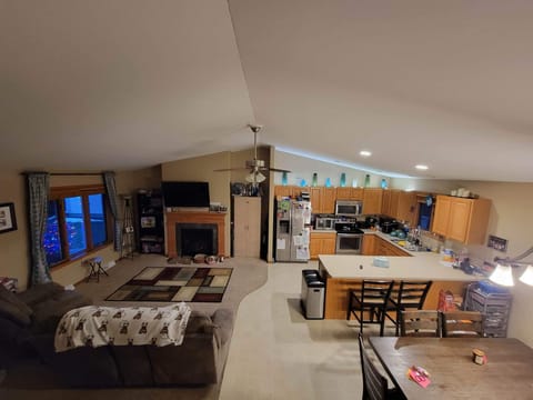 View of the Dining room, Kitchen and 1st floor living room looking down