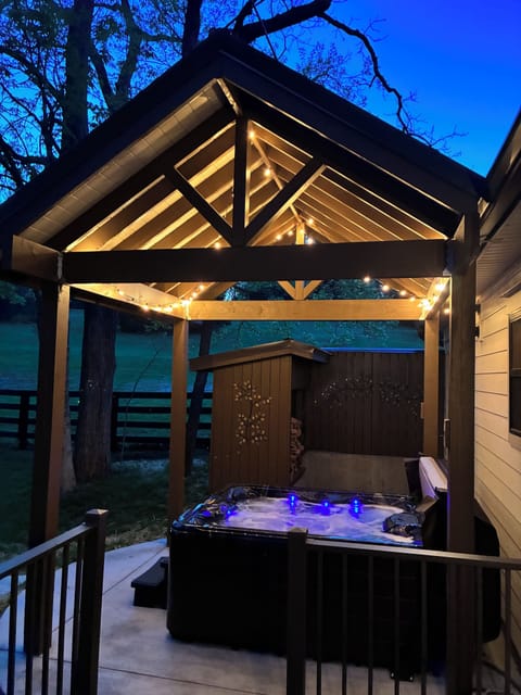 Country setting is a perfect place to relax in the hot tub