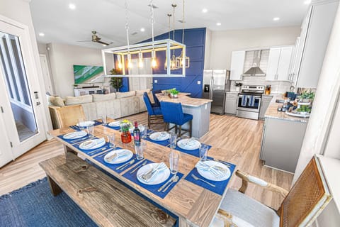 Open layout keeps everyone connected - from meal prep to movie night.