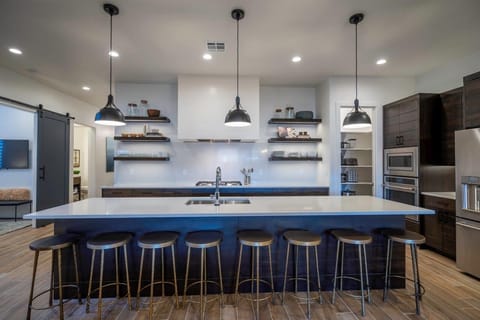Seat up to 8 at the oversized kitchen island