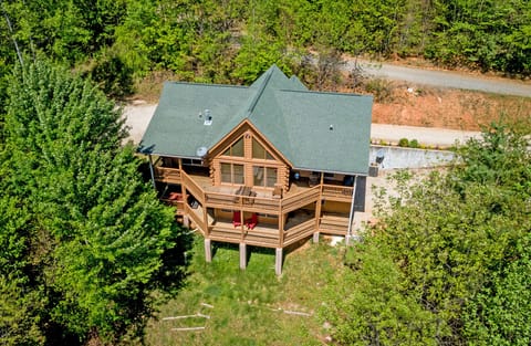 Quiet Haven Cabin Rental Aerial Exterior Shot