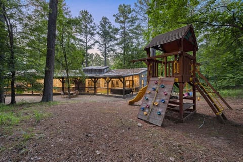 Play-set with climbing wall