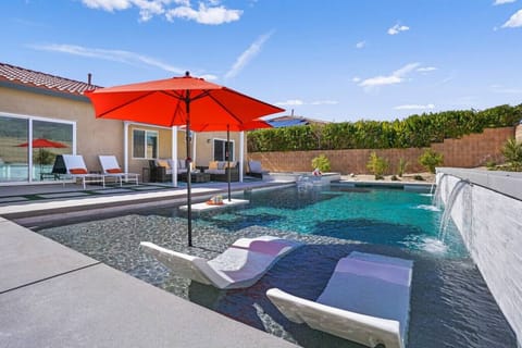 Enjoy the large heated pool and spa in our gorgeous completely new backyard!
