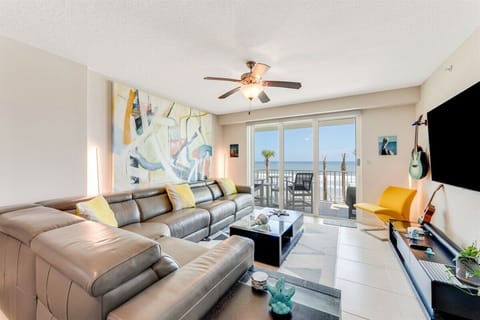 Living room with large sectional for cozy seating