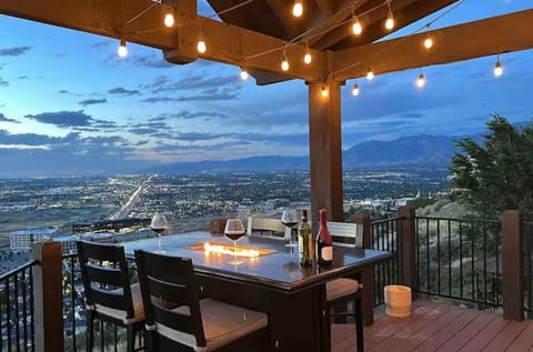 Upstairs patio has 360 views of Salt Lake County & the Wasatch Mountains
