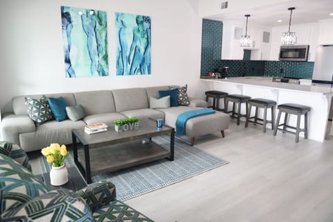 Bright open and airy.  Coastal inspired modern decor