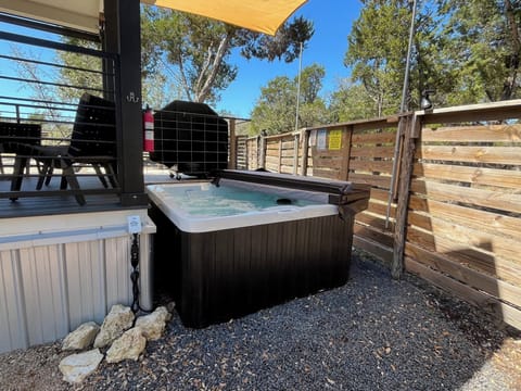 Private hot tub just off the patio