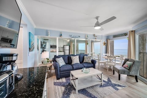 Coastal Themed Living and Dining Area