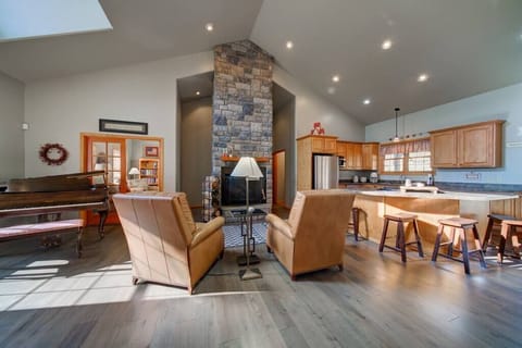Two skylights allow light to flood the main living area. 