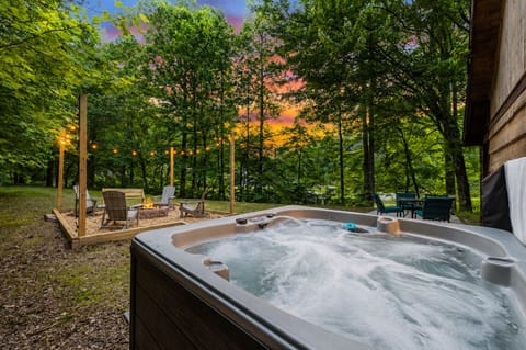 Enjoy the Beautiful Forest Views from the Hot Tub