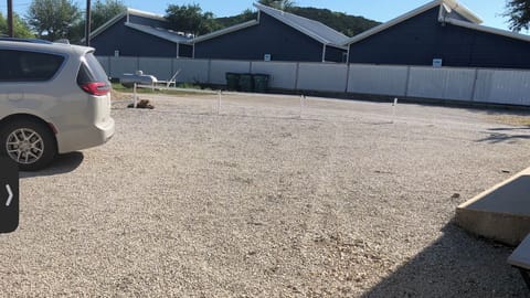 Extra large parking area for boat trailers, RV, and SUVs