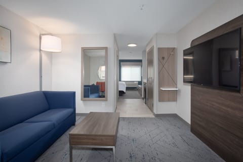 Hypo-allergenic bedding, desk, blackout drapes, iron/ironing board