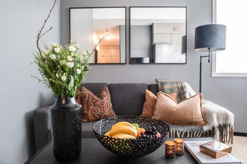 Apartment, 2 Bedrooms | Living area | 30-inch flat-screen TV with satellite channels, TV, streaming services