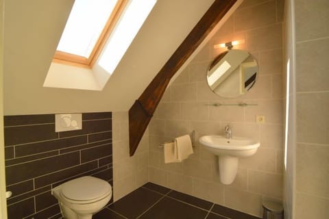 Shower, rainfall showerhead, hair dryer, soap