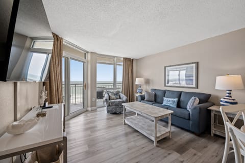 The ocean front living room is fabulous for movie night with the family.