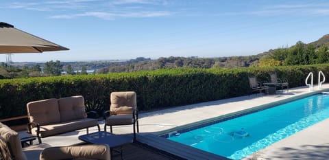 40 foot seasonally heated lap pool and hot tub.