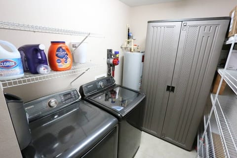 Convenient on-site laundry facilities. Perfect for families or long-term stays, our dedicated laundry area includes a large washer/dryer set and plenty of extra storage space for your travel gear.