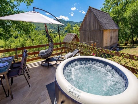 House (Two Bedroom Holiday Home with Hot Tub) | Outdoor spa tub