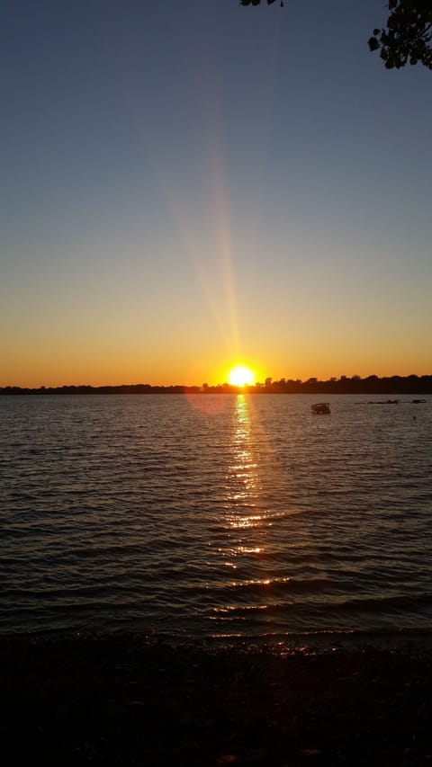 Sunset from private park with beach