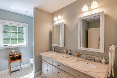 Master Bath with heated floors and a walk-in shower.