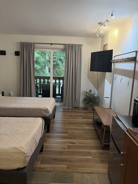 Small but fully equipped studio with 2 twin beds.