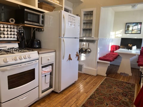 Vintage cottage kitchen with new appliances