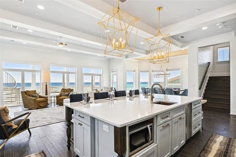 Oversized Island with Bar Seating and Gulf Views!