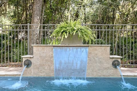 Private pool with waterfall