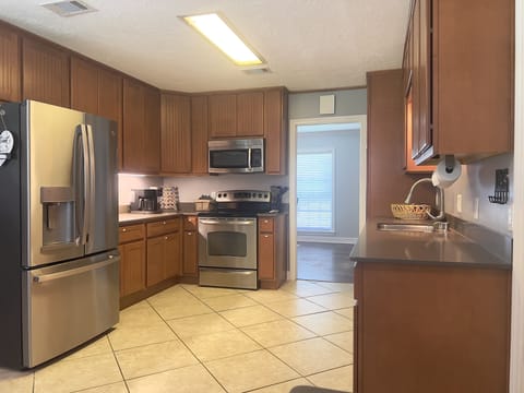 Fully stocked kitchen. Save money by cooking at home!