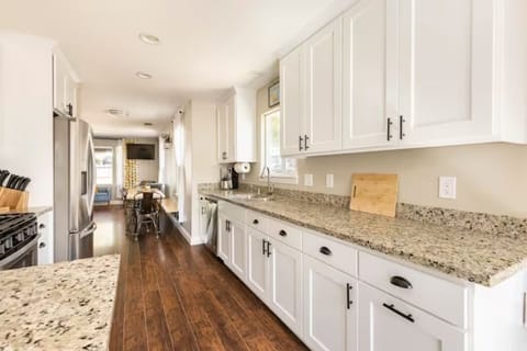 Bright kitchen in the heart of the home with lots of prep area