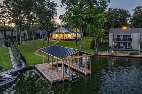 Arial view of the home and dock
