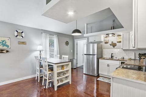 Kitchen area with dining table